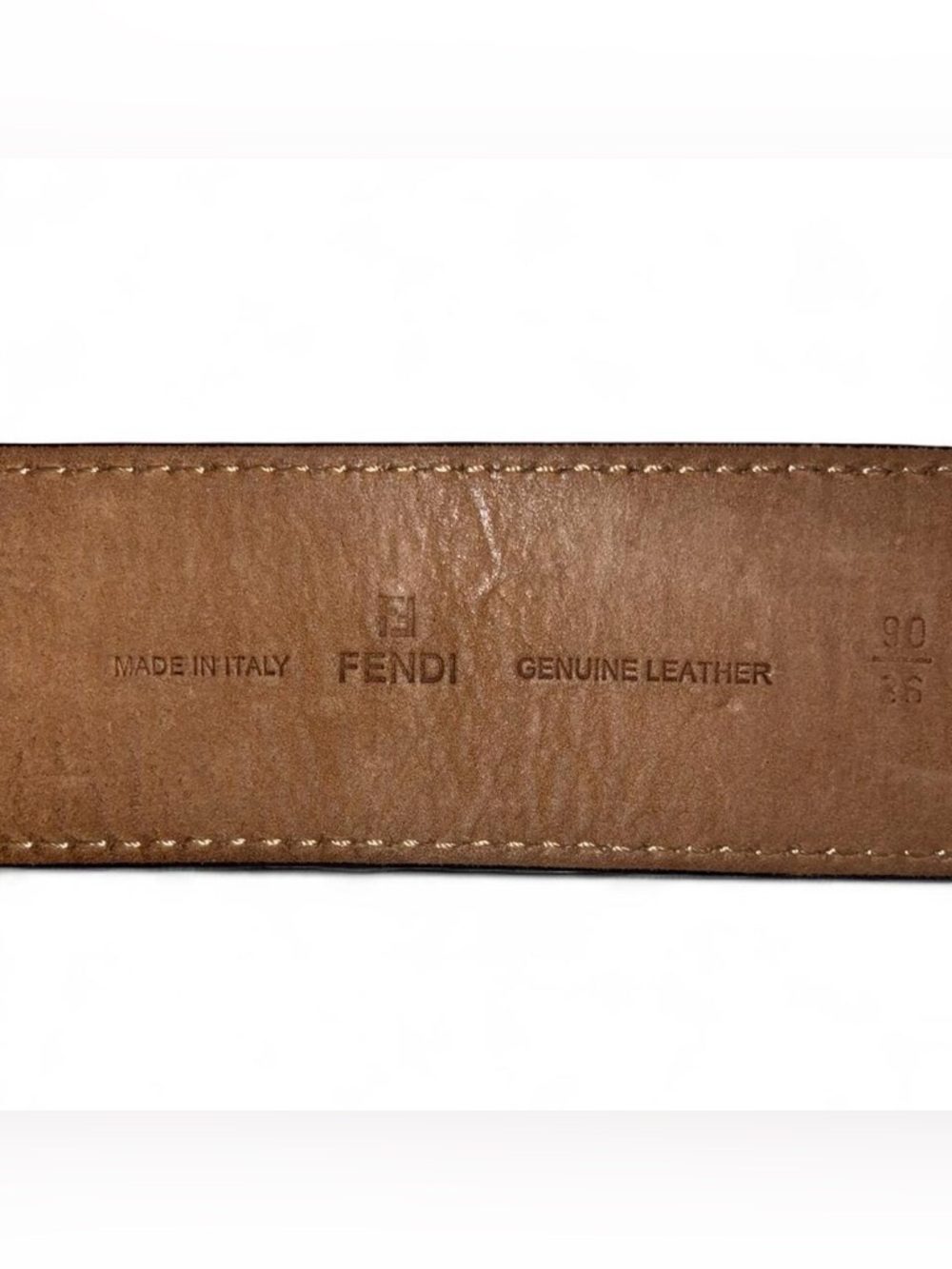 Fendi Vintage Leather Gold Logo Belt - Picture 5 of 8